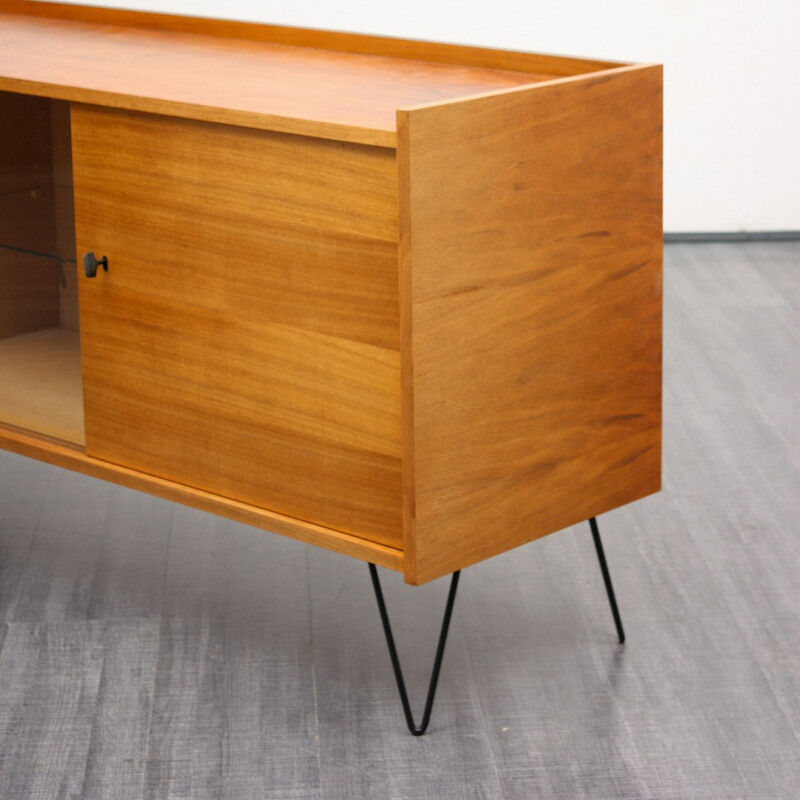 Walnut sideboard with hairpin legs - 1960s