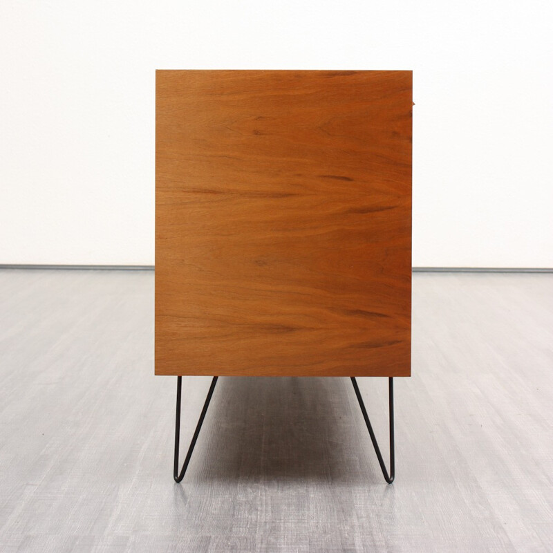 Walnut sideboard with hairpin legs - 1960s