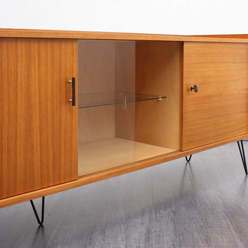 Walnut sideboard with hairpin legs - 1960s