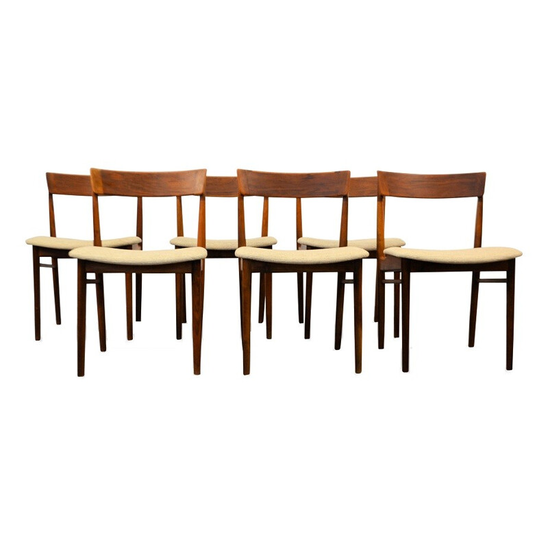 Set of 6 Brande Møbelindustri rosewood dining chairs, Henry ROSENGREN - 1960s