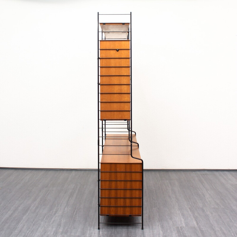 WHB teak shelving system with several compartments - 1960s