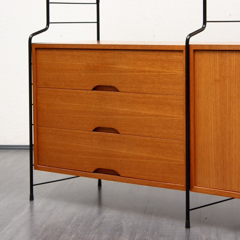 WHB teak shelving system with several compartments - 1960s