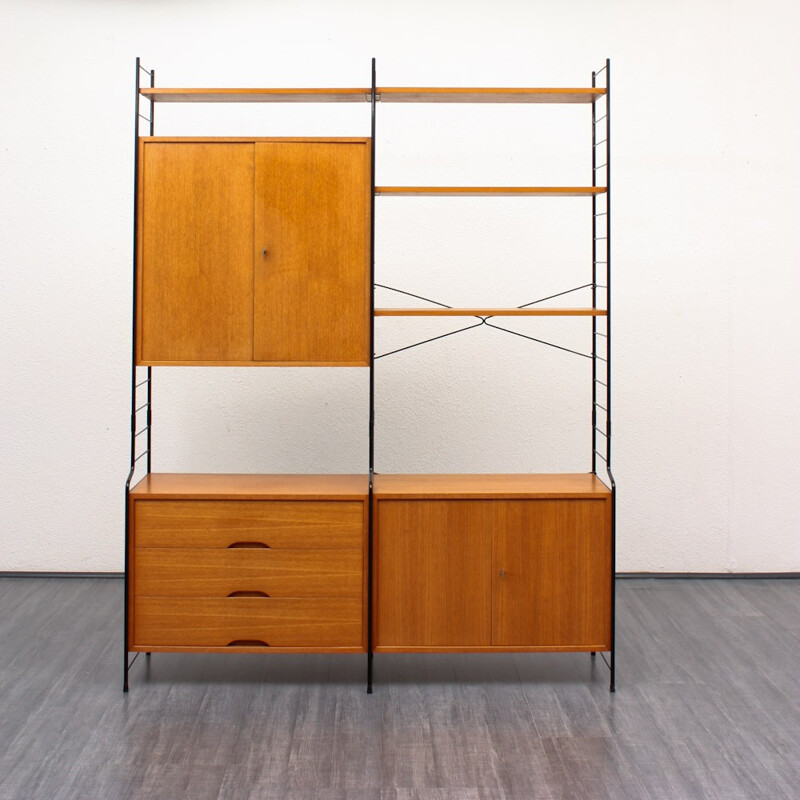 WHB teak shelving system with several compartments - 1960s
