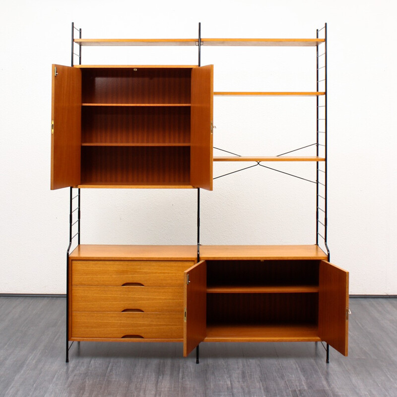 WHB teak shelving system with several compartments - 1960s