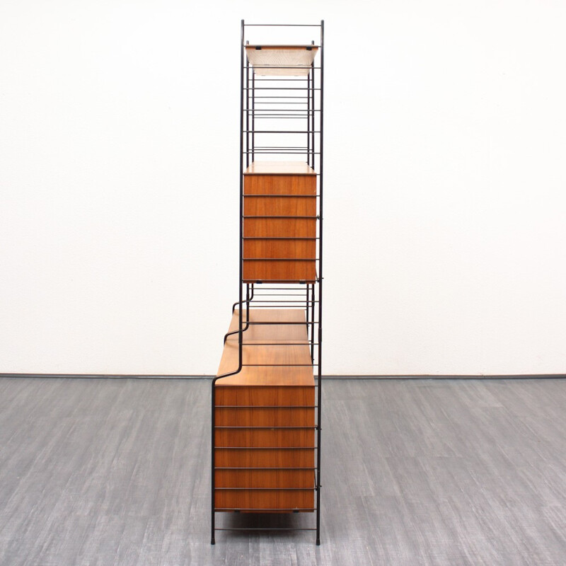 WHB teak shelving unit with three containers - 1960s
