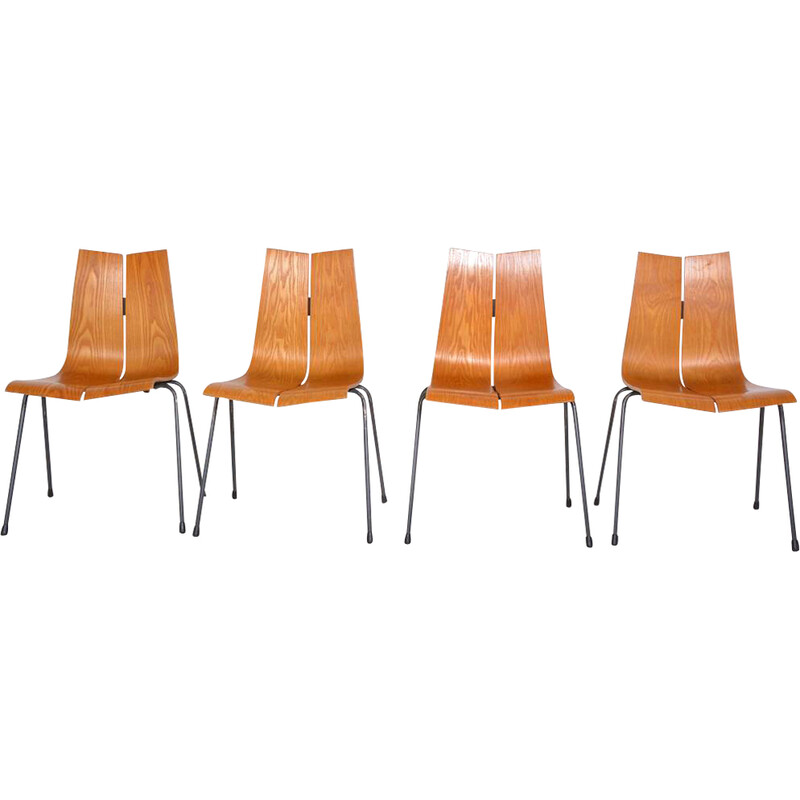 Set of 4 vintage chairs model Ga by Hans Bellmann for Horgenglarus, 1950