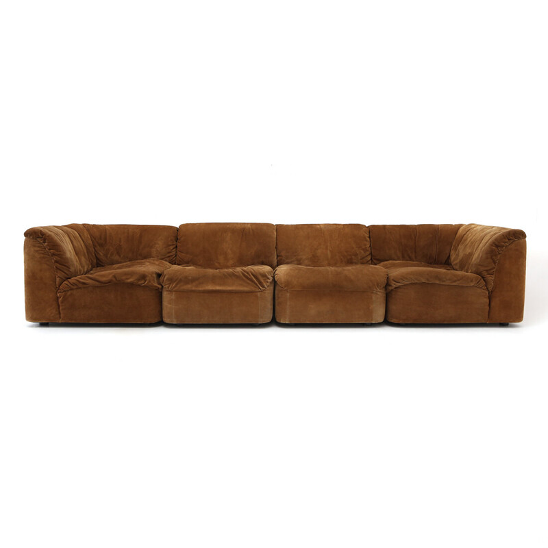 Modulares Vintage-Sofa "Deca" aus Wildleder von Tito Agnoli für Arflex, 1960