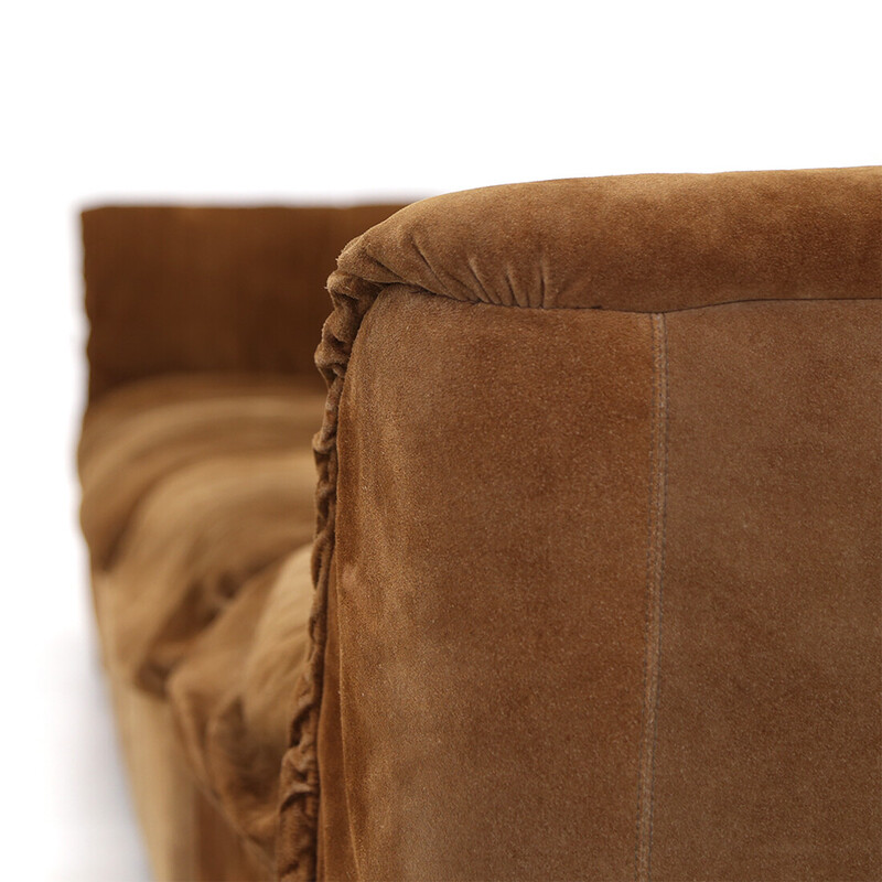 Vintage "Deca" modular sofa in suede by Tito Agnoli for Arflex, 1960s