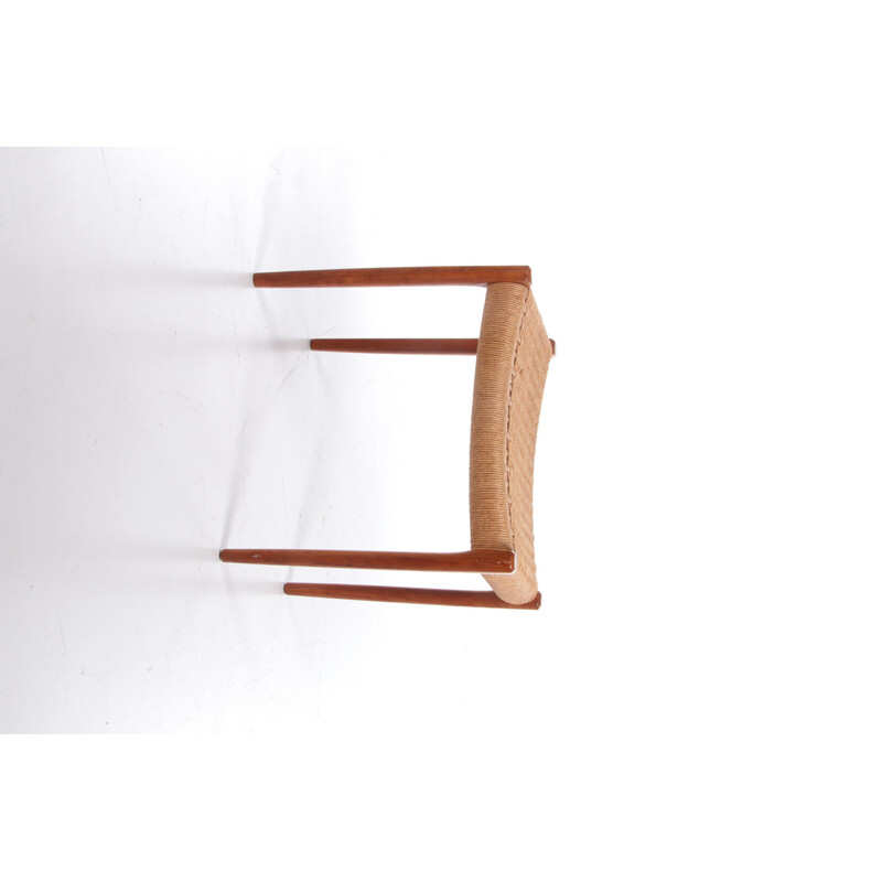 Vintage model 80a teak wood footrest with papercord by Niels Otto Møller, Denmark 1960