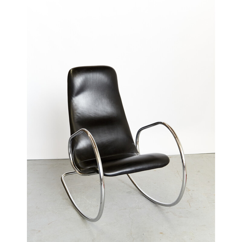 Sedia a dondolo vintage S826 di Ulrich Böhme per Thonet