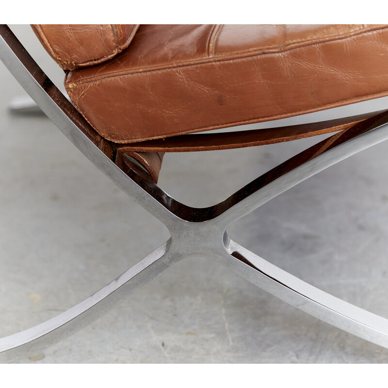 Sessel und Ottoman im Vintage-Stil Mr90 Barcelona von Ludwig Mies van der Rohe für Knoll International