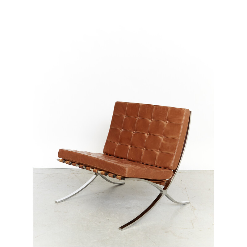Vintage Barcelona armchair model Mr90 by Ludwig Mies Van Der Rohe for Knoll International