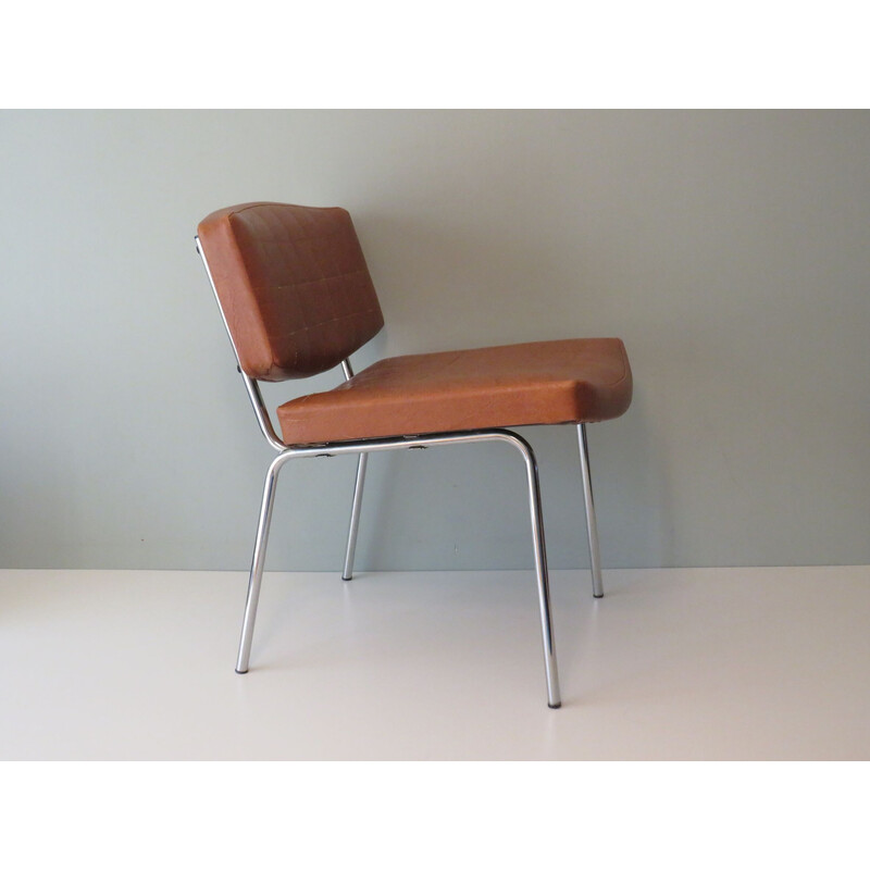 Silla lateral vintage modelo "Conseil" de Pierre Guariche para Meurop, Bélgica 1960