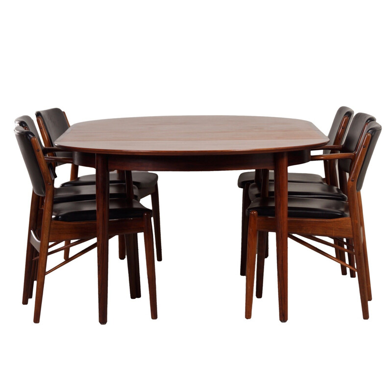 Sibast extendable dining set in rosewood, Arne VODDER - 1960s