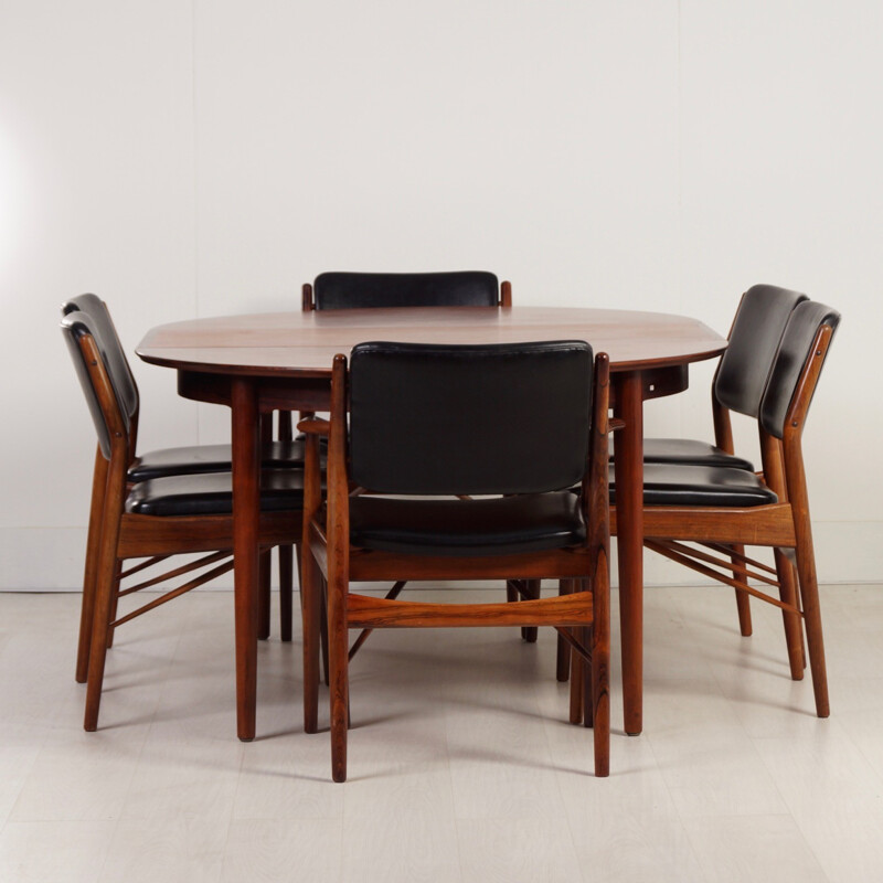 Sibast extendable dining set in rosewood, Arne VODDER - 1960s