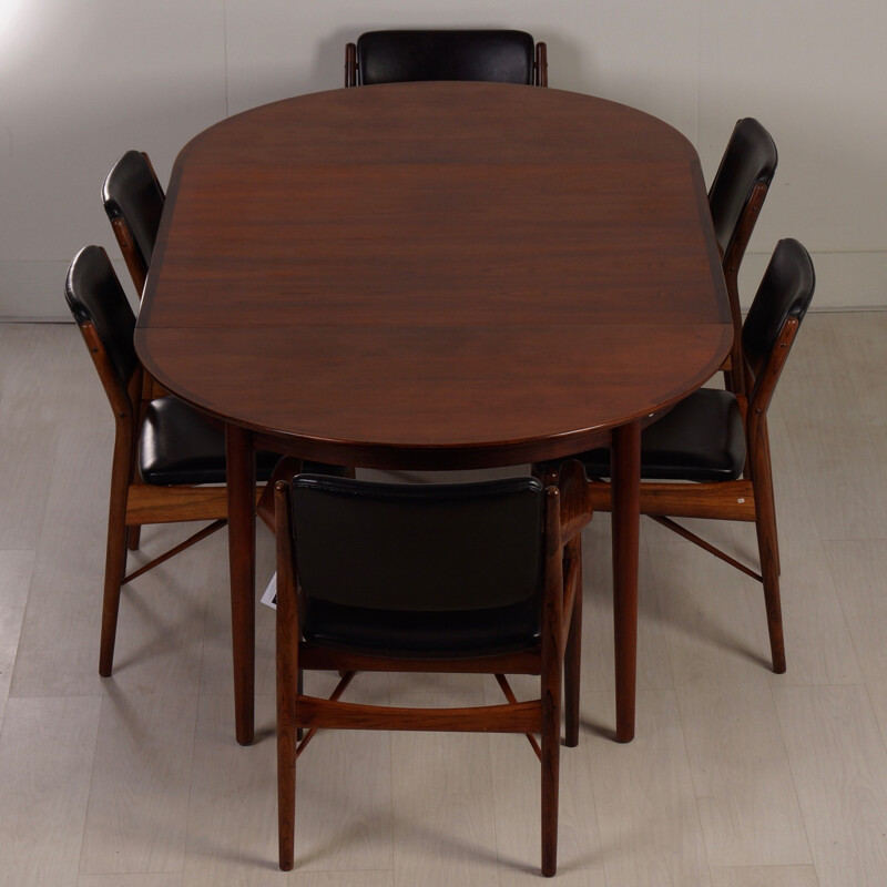 Sibast extendable dining set in rosewood, Arne VODDER - 1960s