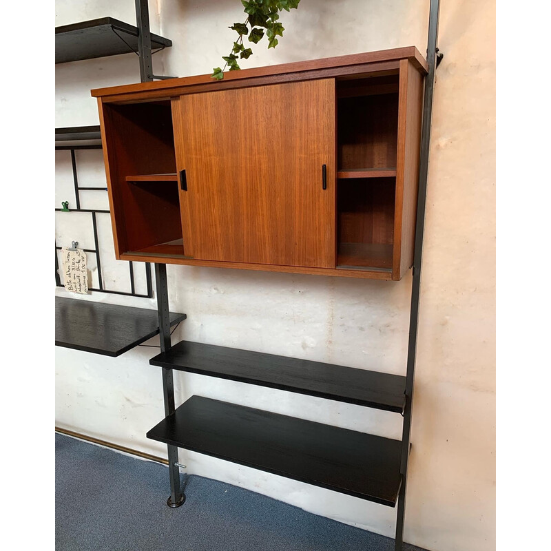 Vintage wood wall unit by Olof Pira, Sweden 1960s