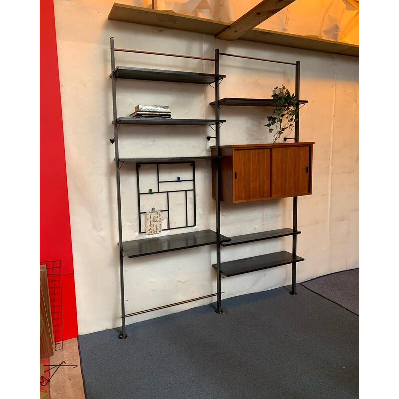Vintage wood wall unit by Olof Pira, Sweden 1960s