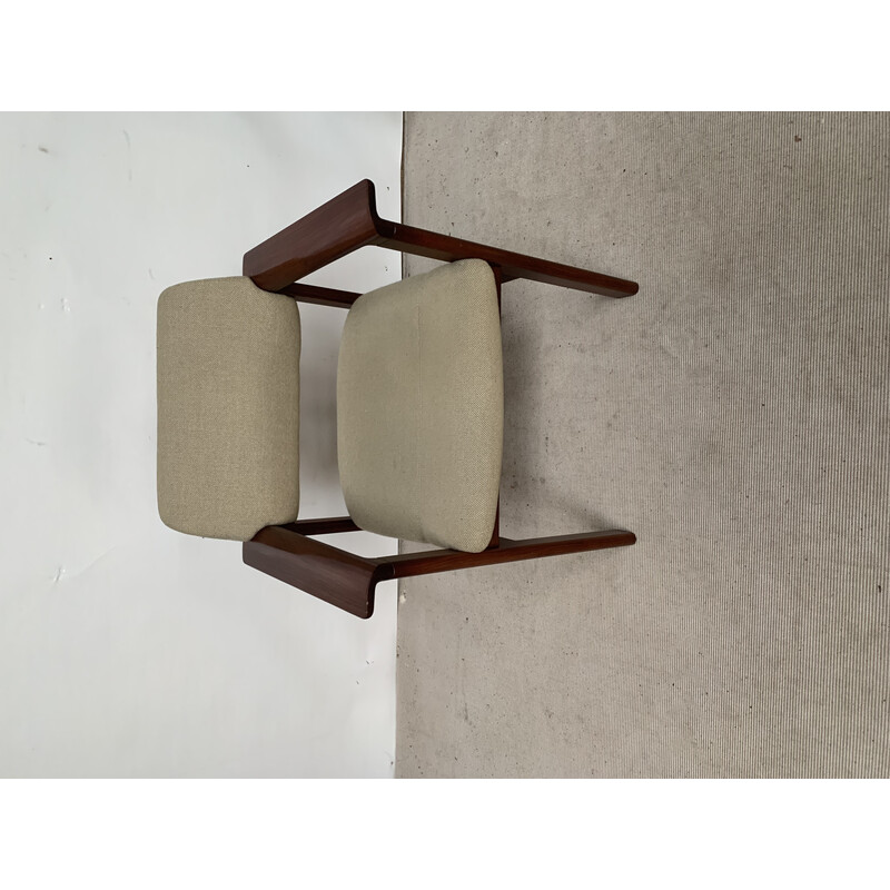Vintage teak en stoffen fauteuil van Arne Vodder, 1960-1970