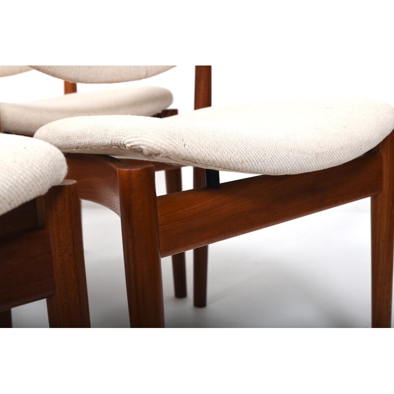 Set of 6 vintage chairs model 197 in teak by Finn Juhl for France and Søn, Denmark 1960s