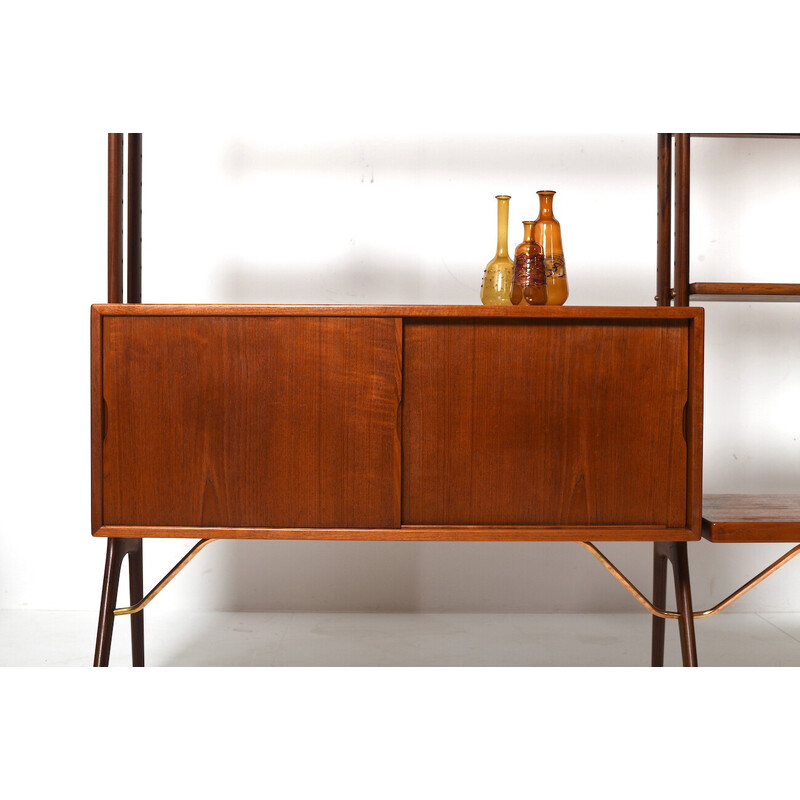 Vintage freestanding bookcase in teak by Kurt Østervig, Denmark 1960s