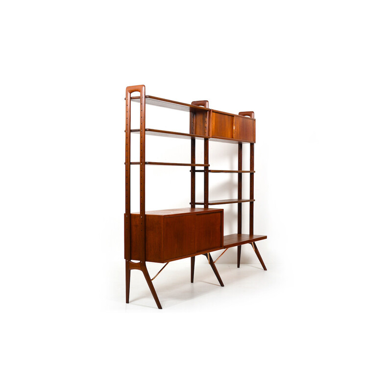 Estante de livros de teca Vintage freestanding de Kurt Østervig, Dinamarca 1960