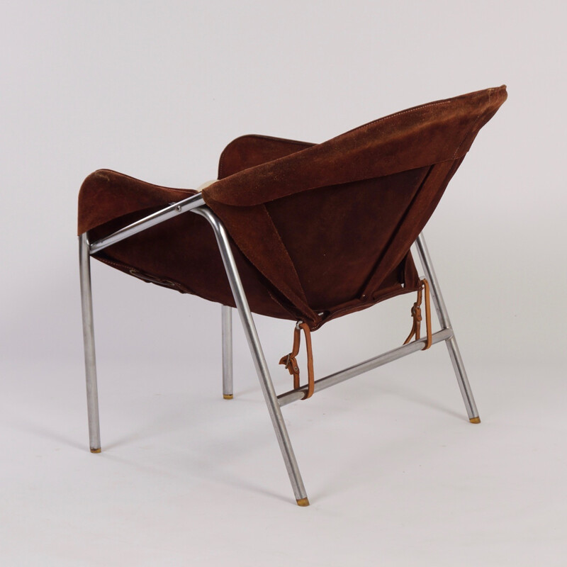 Bovirke "N 361" brown suede sling chair, Erick Ole JORGENSEN - 1950s