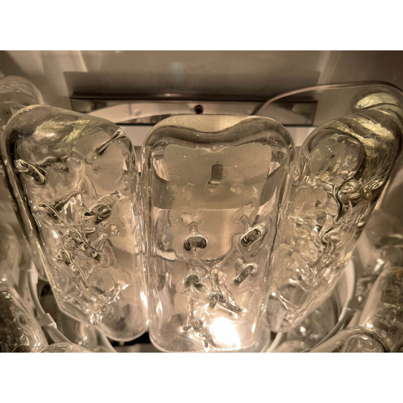 Pareja de apliques de cristal de Murano italiano vintage de Toni Zuccheri