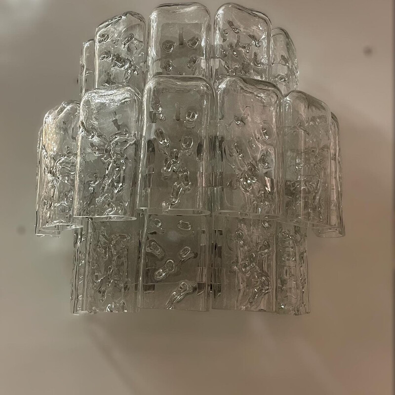 Coppia di lampade da parete vintage in vetro di Murano di Toni Zuccheri