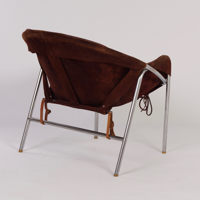 Bovirke "N 361" brown suede sling chair, Erick Ole JORGENSEN - 1950s