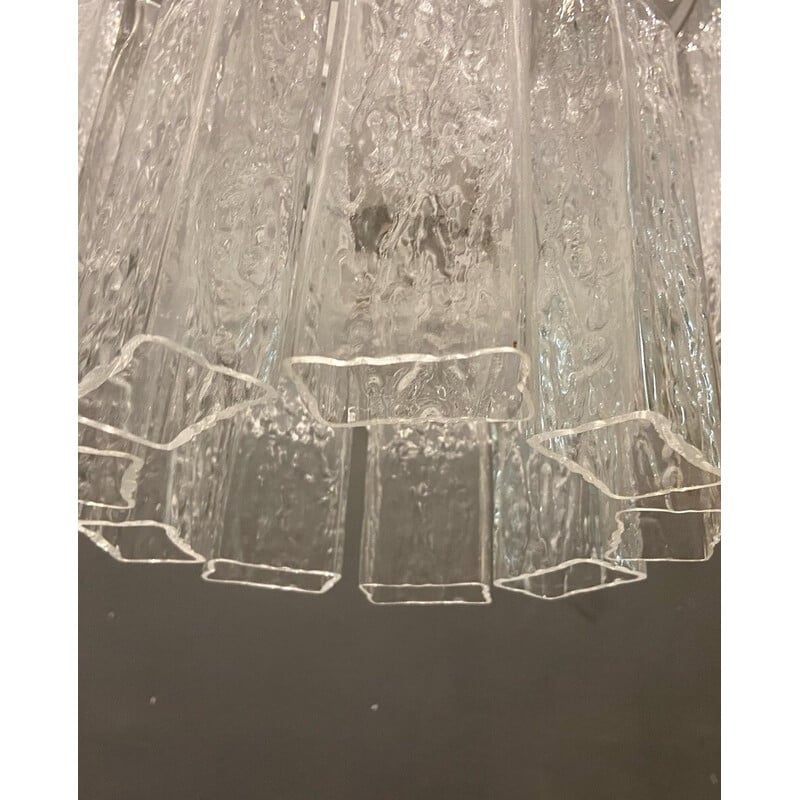 Lámpara de tubo de mediados de siglo en cristal de Murano de Venini, años 70