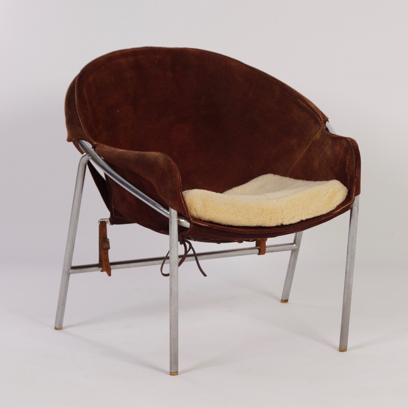 Bovirke "N 361" brown suede sling chair, Erick Ole JORGENSEN - 1950s