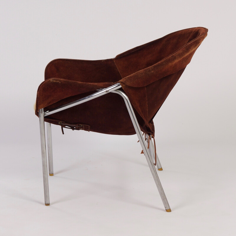 Bovirke "N 361" brown suede sling chair, Erick Ole JORGENSEN - 1950s