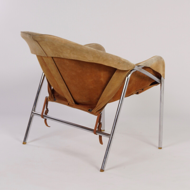 Bovirke "N°361" light brown suede sling chair, Erick Ole JORGENSEN - 1950s