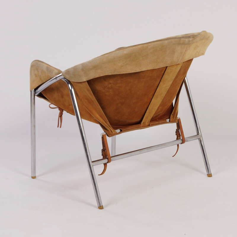 Fauteuil "N°361" Bovirke en daim marron clair, Erick Ole JORGENSEN - 1950