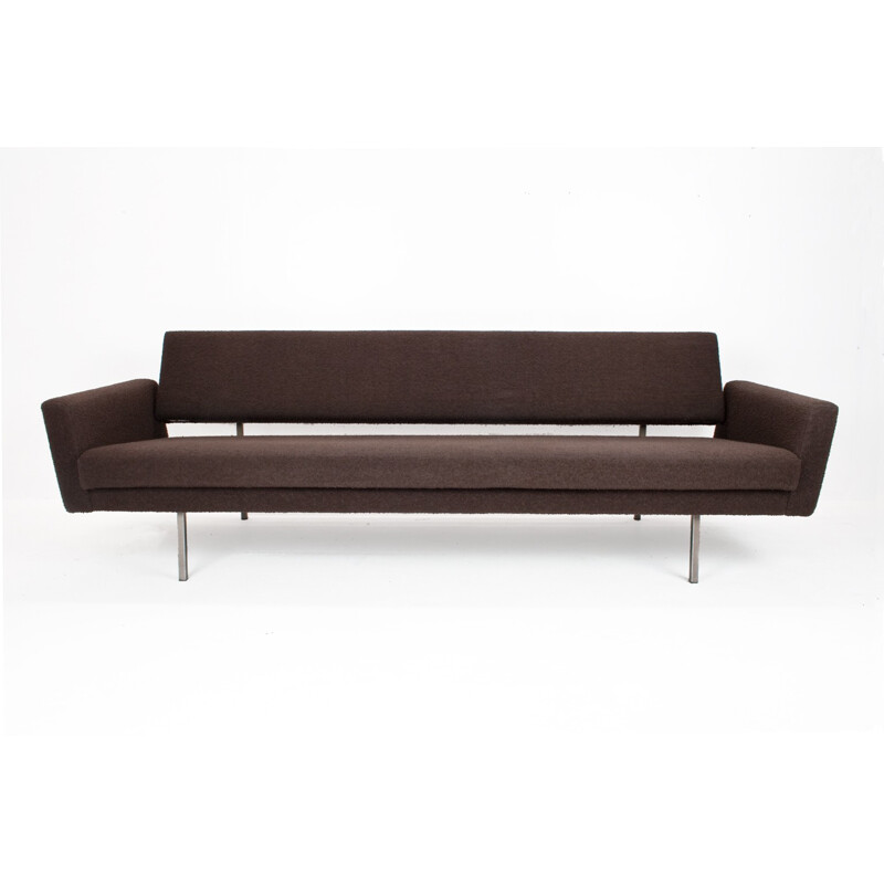 Gelderland "Lotus 75" brown woolen steel sofa, Rob PARRY - 1960s