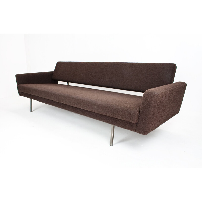 Gelderland "Lotus 75" brown woolen steel sofa, Rob PARRY - 1960s