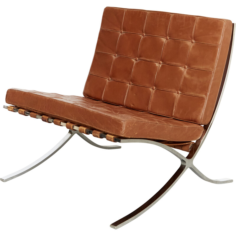 Cadeirão de Barcelona modelo Mr90 de Ludwig Mies Van Der Rohe para a Knoll International