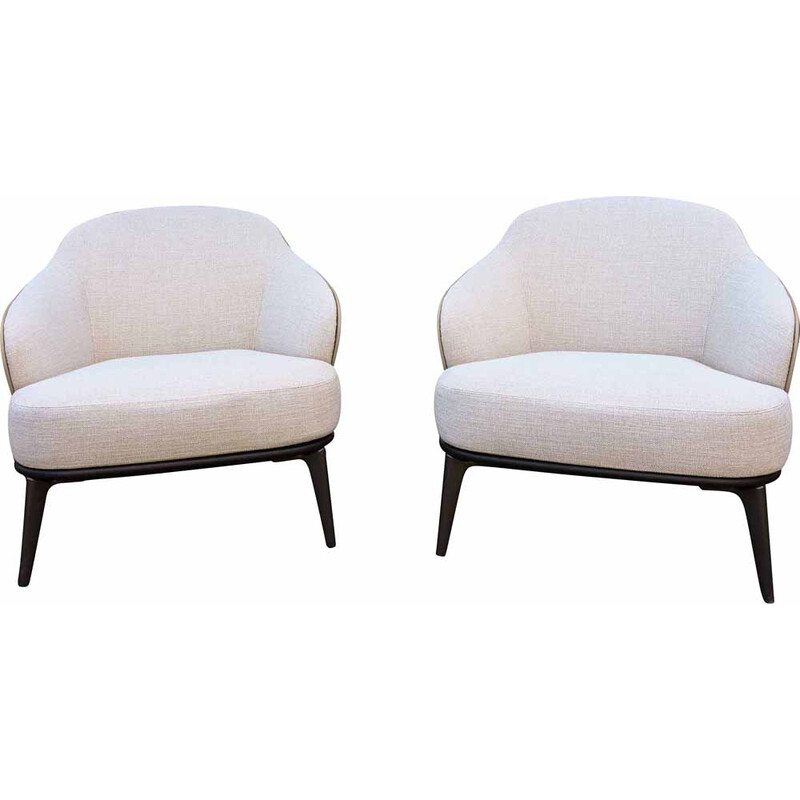 Pair of vintage Leslie armchairs by Rodolfo Dordoni