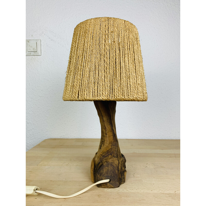lampe a poser design corde et bois