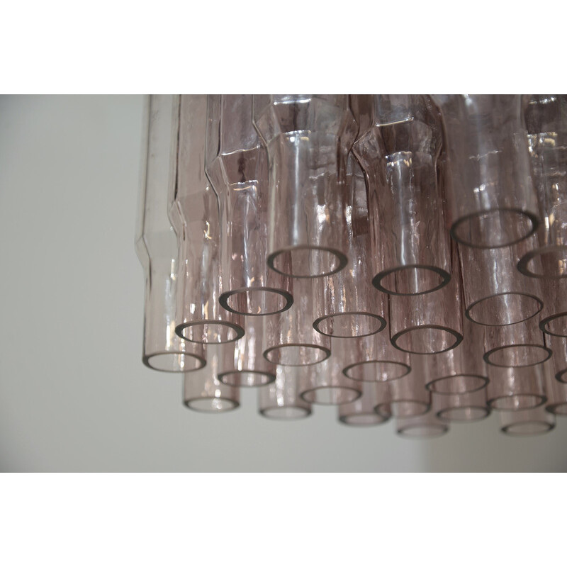 Vintage Venini glass tubes chandelier, 1960s