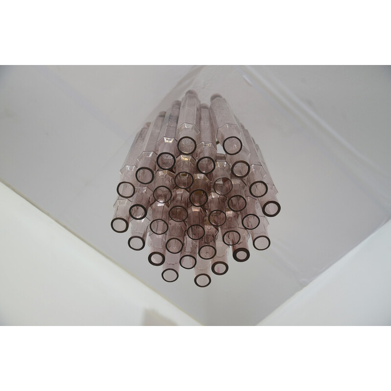 Vintage Venini glass tubes chandelier, 1960s