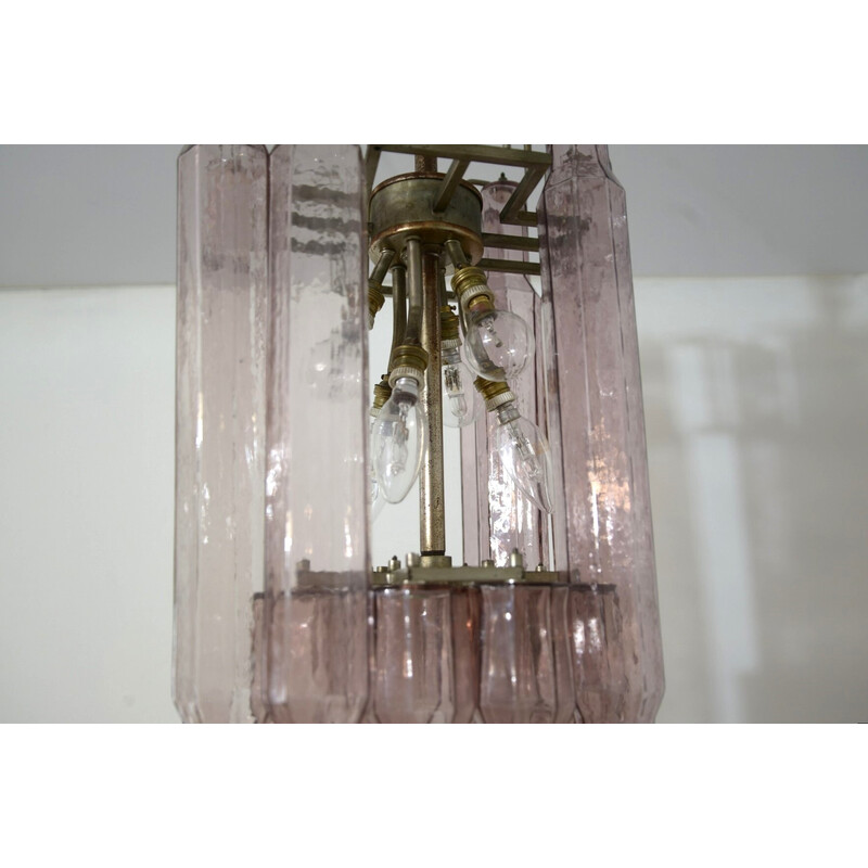 Vintage Venini glass tubes chandelier, 1960s