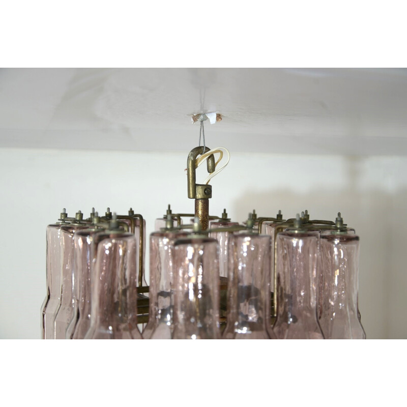 Vintage Venini glass tubes chandelier, 1960s