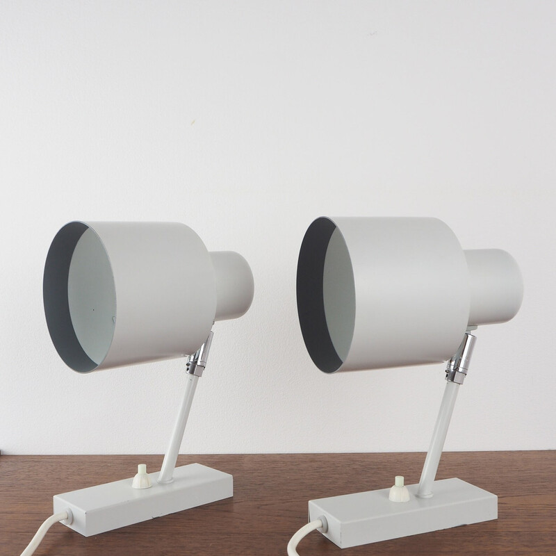 Pair of Danish vintage wall lamps Alfa by Jo Hammerborg for Fog og Morup, 1963