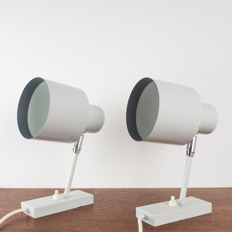 Pair of Danish vintage wall lamps Alfa by Jo Hammerborg for Fog og Morup, 1963