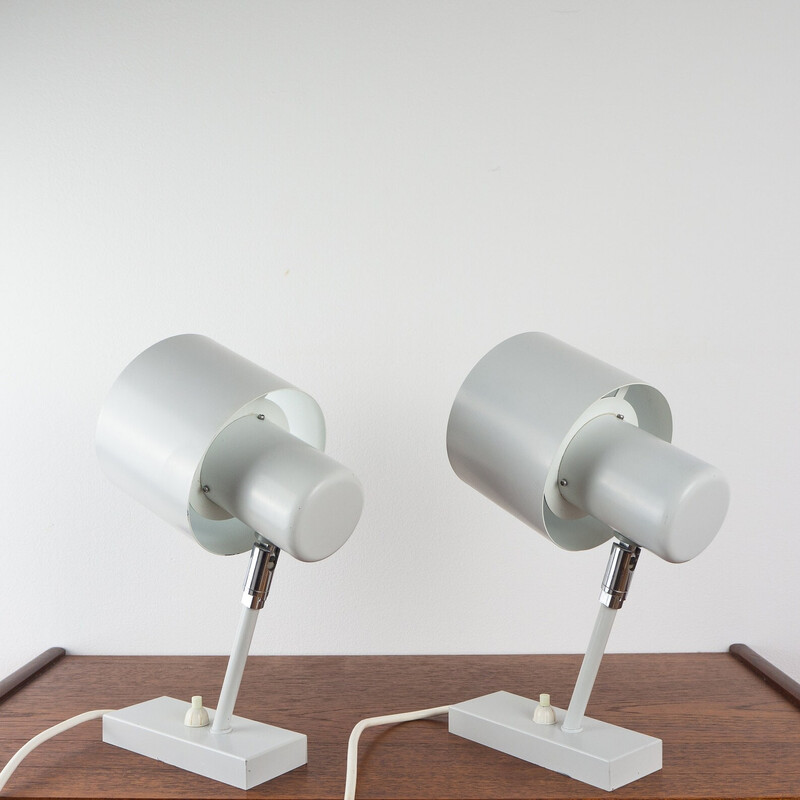 Pair of Danish vintage wall lamps Alfa by Jo Hammerborg for Fog og Morup, 1963