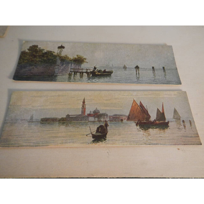 Collezione di 12 cartoline d'epoca stampate su Venezia con raccoglitore