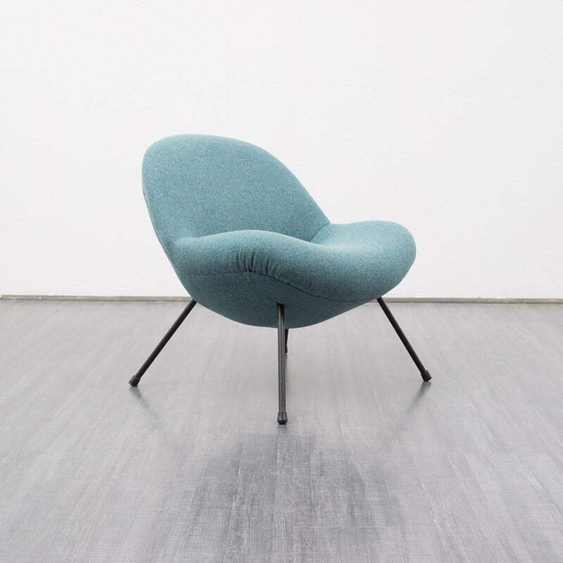 Armchair in pastel blue wool, Fritz NETH - 1950s