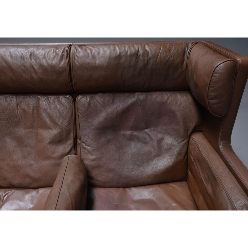 Vintage leather sofa by Borge Mogensen